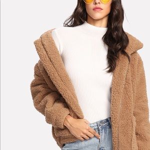 Camel teddy coat